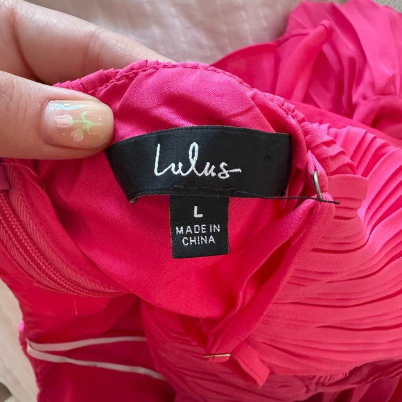 Lulu's Vibrant Pink Pleated Dress - Picture 3 of 6